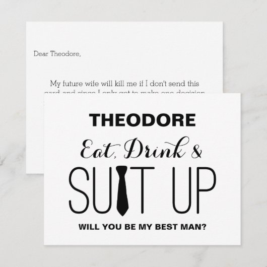 Word jij mijn beste ?? | bruidegom kaart (Voorkant / Achterkant)