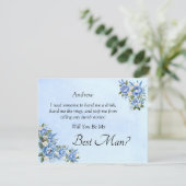 Word jij mijn beste man? Blue Peony-Kaart (Staand voorkant)