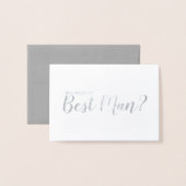 Word jij mijn beste man? Elegant zilver Folie Kaarten (Voorkant met envelop)