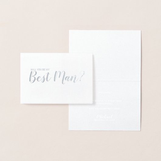 Word jij mijn beste man? Elegant zilver Folie Kaarten (Display)