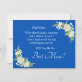 Word jij mijn beste man? Kobalt Blauw & Witte Roos (Voorkant)