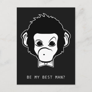 Word jij mijn beste man? Mister Monkey Uitnodiging Briefkaart