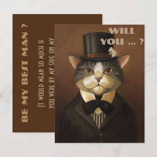 word jij mijn beste man? uitnodiging briefkaart (Voorkant / Achterkant)