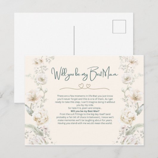 Word jij mijn beste man? - Voorstel Briefkaart (Voorkant / Achterkant)