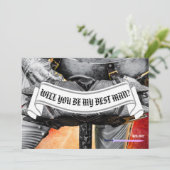 Word jij mijn beste ridder die aanpasbaar is? kaart (Staand voorkant)