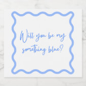 Word jij mijn blauwe? bruidsmeisje voorstel sparkling wijnetiket (Enkel label)