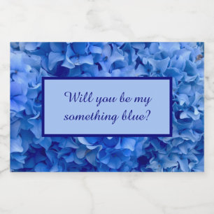 Word jij mijn blauwe? Hydrangea kust Sparkling Wijnetiket