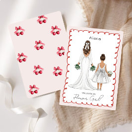 Word jij mijn Bloemenmeisje? Aangepaste illustrati Kaart