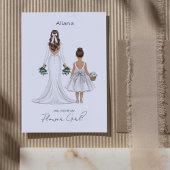 Word jij mijn Bloemenmeisje? Aangepaste illustrati Kaart