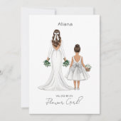 Word jij mijn Bloemenmeisje? Aangepaste illustrati Kaart (Voorkant)
