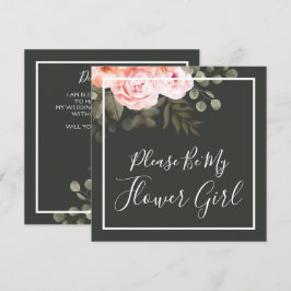 Word jij mijn Bloemenmeisje Elegant Bloemen Kaart