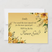 Word jij mijn Bloemenmeisje? Gouden gele bloemen (Voorkant)