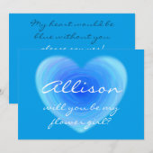 Word jij mijn Bloemenmeisje? Hart gepersonaliseerd Kaart (Voorkant / Achterkant)