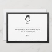 Word jij mijn Bloemenmeisje? krijtbord ring Kaart (Achterkant)