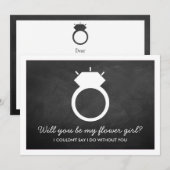 Word jij mijn Bloemenmeisje? krijtbord ring Kaart (Voorkant / Achterkant)