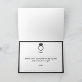 Word jij mijn Bloemenmeisje? krijtbord ring Kaart (Binnen)