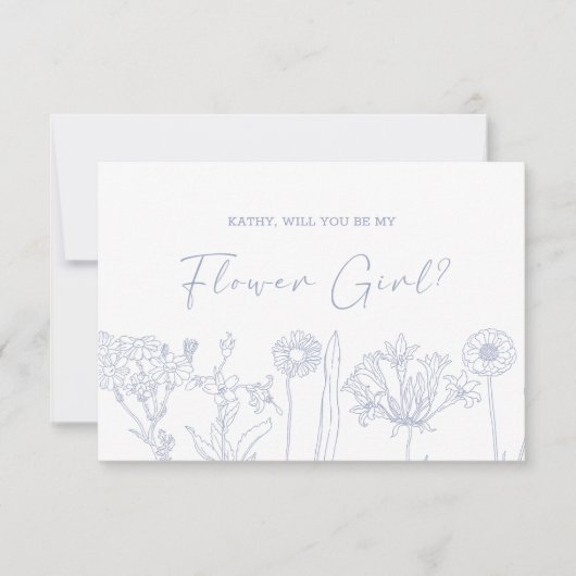 Word jij mijn Bloemenmeisje Periwinkle Flowers (Voorkant)