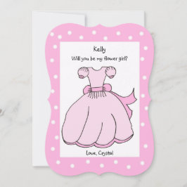 Word jij mijn Bloemenmeisje Pink Dress? Kaart