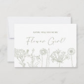 Word jij mijn Bloemenmeisje Sage Boho Flowers (Voorkant)