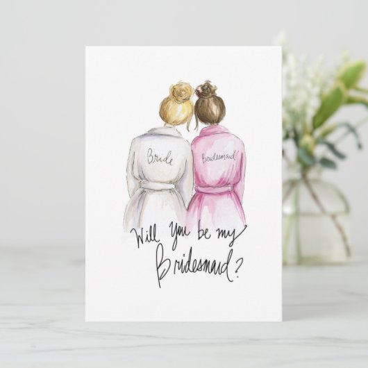 Word jij mijn BM? Bl Bun Bride Br Bun Maid Bedankkaart (Staand voorkant)