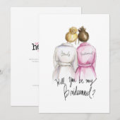 Word jij mijn BM? Bl Bun Bride Br Bun Maid Bedankkaart (Voorkant / Achterkant)