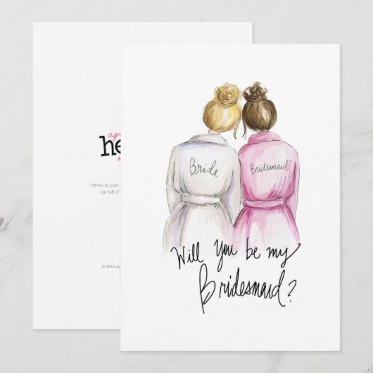 Word jij mijn BM? Bl Bun Bride Br Bun Maid Bedankkaart (Voorkant / Achterkant)