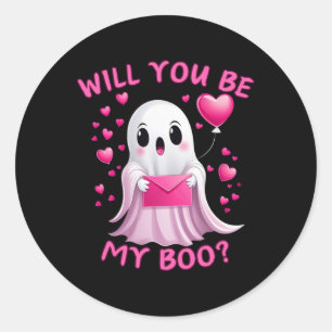 Word jij mijn Boo Schattigee Ghost Valentijn? Ronde Sticker