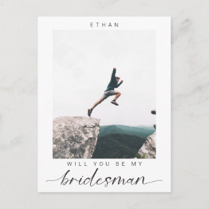 Word jij mijn Bridesman Minimalist Photo Modern? Briefkaart