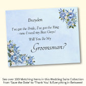 Word jij mijn bruidegom? Blue Peony-Kaart