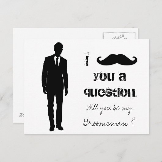 Word jij mijn bruidegom briefkaart? uitnodiging briefkaart (Voorkant / Achterkant)