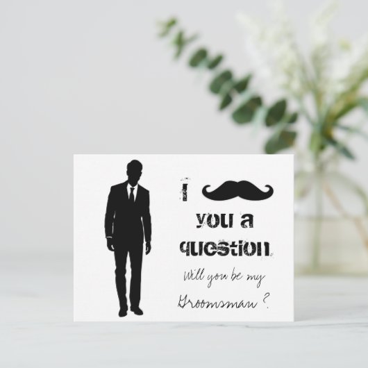 Word jij mijn bruidegom briefkaart? uitnodiging briefkaart (Staand voorkant)
