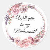 word jij mijn bruidmaid ? geometrische pony bruilo ronde sticker (Voorkant)