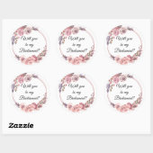 word jij mijn bruidmaid ? geometrische pony bruilo ronde sticker (Vel)