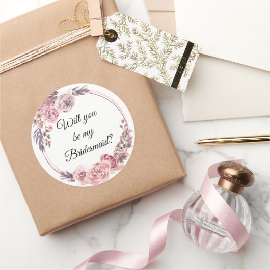 word jij mijn bruidmaid ? geometrische pony bruilo ronde sticker (Geschenken)