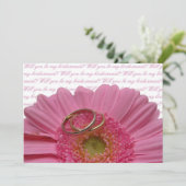 word jij mijn bruidroze gerbera op witte lepel ? kaart (Staand voorkant)