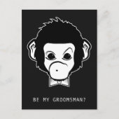 Word jij mijn bruidsjonker? Mister Monkey Uitnodiging Briefkaart (Voorkant)