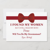 Word jij mijn bruidsjonker Red Bow Stropdas? Kaart (Voorkant)