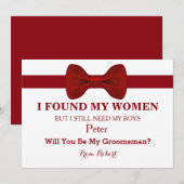 Word jij mijn bruidsjonker Red Bow Stropdas? Kaart (Voorkant / Achterkant)