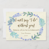 word jij mijn bruidskaart blauw bloemivoor ? kaart (Voorkant)