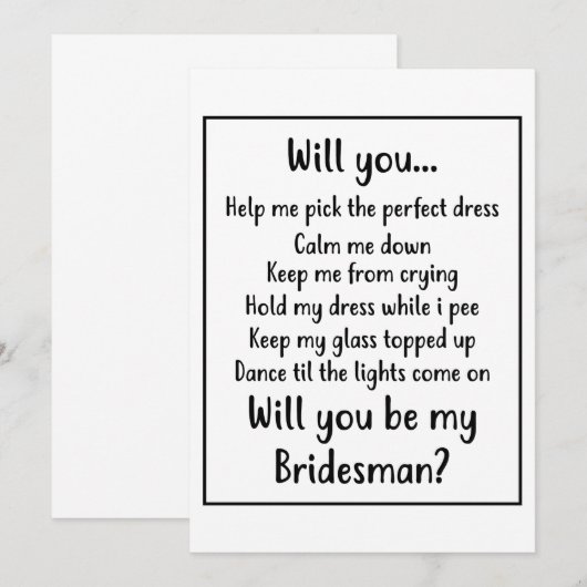 Word jij mijn bruidsman? save the date (Voorkant / Achterkant)