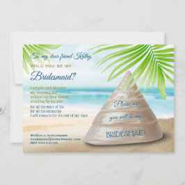 Word jij mijn bruidsmeisje Beach Wedding Seashell Kaart