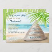 Word jij mijn bruidsmeisje Beach Wedding Seashell Kaart (Voorkant / Achterkant)