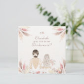 Word jij mijn bruidsmeisje Bloemenmeisje voorstel? Feestdagenkaart (Staand voorkant)