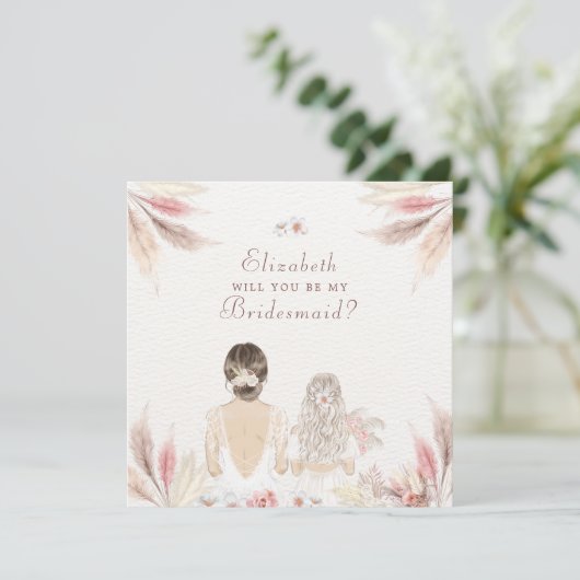 Word jij mijn bruidsmeisje Bloemenmeisje voorstel? Feestdagenkaart (Staand voorkant)