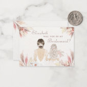 Word jij mijn bruidsmeisje Bloemenmeisje voorstel? Notitiekaartje (Voorkant / Achterkant in situ)
