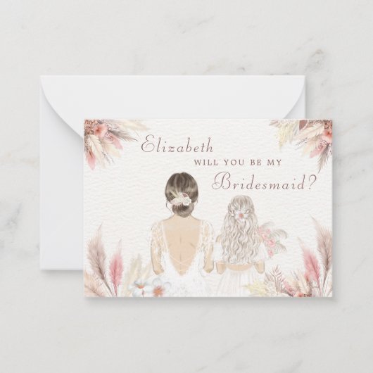 Word jij mijn bruidsmeisje Bloemenmeisje voorstel? Notitiekaartje (Voorkant)