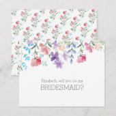 Word jij mijn bruidsmeisje Bloemenuitnodiging? Kaart (Voorkant / Achterkant)