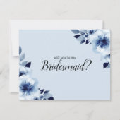 Word jij mijn bruidsmeisje Blue Anemones Flower? Kaart (Voorkant)