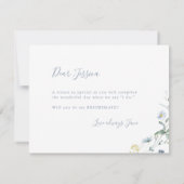 Word jij mijn bruidsmeisje Blue Wildflower Boho Kaart (Achterkant)