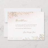Word jij mijn bruidsmeisje Blush goud botanical? Kaart (Achterkant)